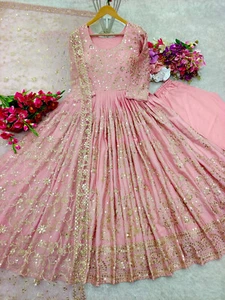 Abito vestito bollywood party wear anarkali salwar kameez designer indiano pakistano - Foto 1 di 3