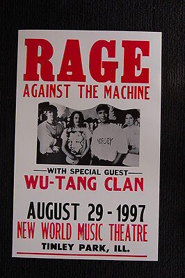 Rage Against The Machine 1997 Tour Poster WU Tang Clan-- • 4$