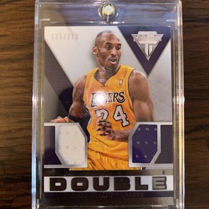 KOBE BRYANT 2013/14 PANINI TITANIUM DOUBLE DUAL LAKERS GAME JERSEY SP #135/279
