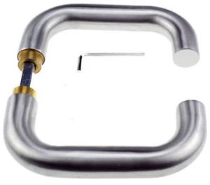 Türdrücker-Paar Rund Edelstahl 8mm 320er Korn - Bild 1 von 1