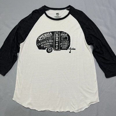 Crater Lake National Park Baseball Tshirt Large Retro Camper Graphic Road Trip - Image 1 of 4