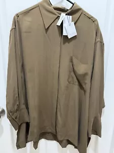 Neu mit Etikett Equipment Emile Seidenhemd Bluse Top wüstenpalmenbraun Größe Large - Bild 1 von 9