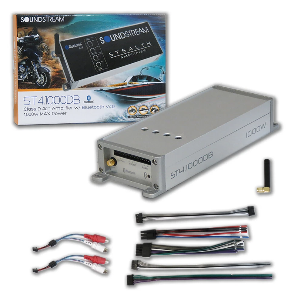 Soundstream ST4.1000DB 4 Channel Marine Car Motorcycle Amp Amplifier 90w RMS - Image 1 of 1