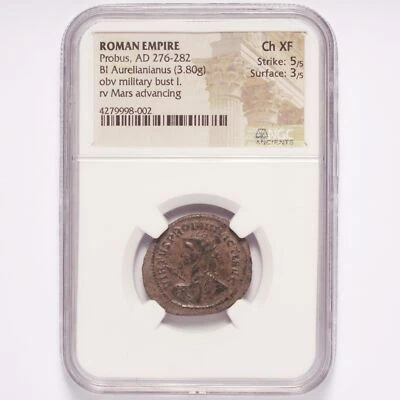 Roman Probus BI Aurelianianus Military Bust Mars Advancing - Image 1 of 2