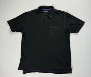 Johnston & Murphy Men’s Large Polo Shirt Black Purple Modern Casual Preppy - Picture 1 of 11
