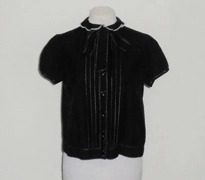 BEAUTIFUL SASS&BIDE BLACK SILK&COTTON PUSSY BOW TOP/BLOUSE AUS 10 US 6 - Image 1 of 4