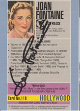 Joan Fontaine authentic signed autographed trading card COA