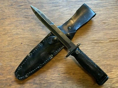 Vietnam Era US Imperial M6 Fighting Knife with Leather Sheath - Image 1 of 4