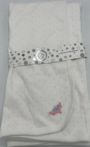 Baby Girl Little Me Ivory Pink Dots Baby Blanket 2 Ply NWT 100% Cotton 30”x30” - Picture 1 of 3