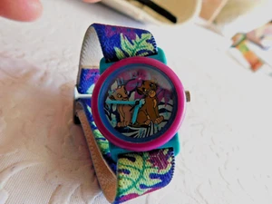 VINTAGE SIMBA & NALA LION KING DISNEY CHILD'S WATCH BY TIMEX STRETCH BAND- WORKS - Picture 1 of 6