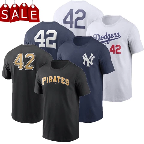 NY Yankees, LA Dodgers, Pittsburgh Pirates Jackie Robinson Day Team 42 T-Shirt Cover