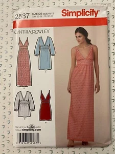 🌟🧵Tunica abito tubino Cynthia Rowley modello cucito semplicità 2587 taglia 4-12 UC🧵 - Foto 1 di 2