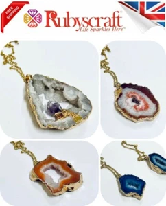 1pc Irregular Natural Stone Druzy Agates Pendants, Charms - Please Choose Colour - Picture 1 of 5