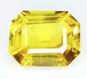 Natürlicher gelber Saphir 10 kt loser Edelstein zertifiziert Achteckschliff Edelstein W112 - Bild 1 von 13