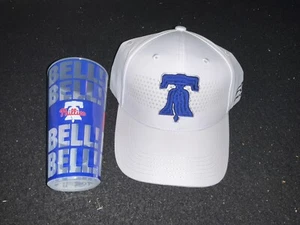 PHILLIES 2023 FATHERS DAY WHITE CAP/HAT & RING THE BELL SOUVENIR CUP 6/11/23 SGA - Picture 1 of 3