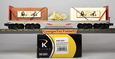 K-LINE 3-RL O #6935301 DIE-CAST 16-WHEEL CIRCUS TRANSPORT FLAT CAR K693-5301 NIB - Image 1 of 4