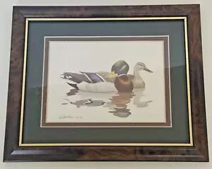 Vintage 1980 Richard Sloan Artist Mallard Ducks Print Signed, Matted & Framed - Picture 1 of 5