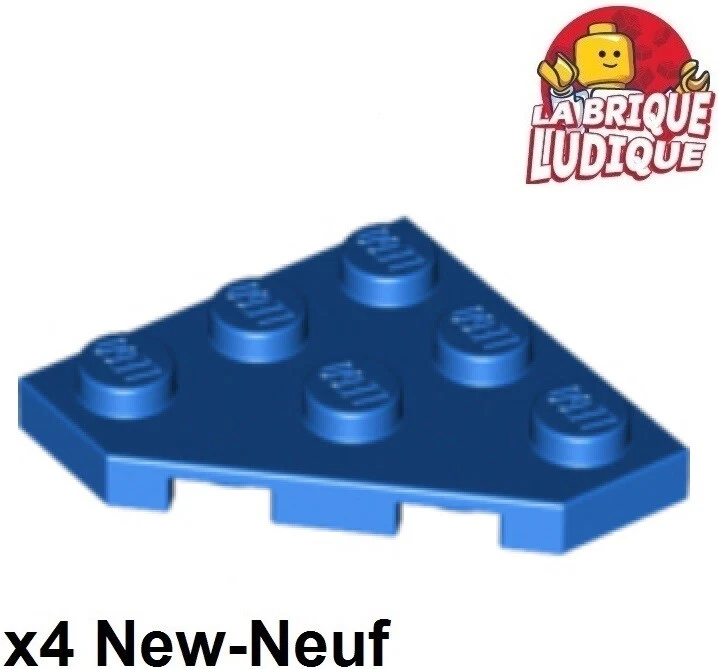 LEGO 4x Wing Wedge Flat 3x3 Cut Corner Blue/Blue 2450 New - Bild 1 von 1