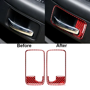 Red Carbon Fiber Inner Door Handles Cover Trim For Dodge Challenger 2008-2014 - Bild 1 von 4