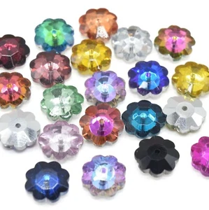 20 X PERLINE DI MARGUERITE FIORE VETRO SFACCETTATO 10X4MM - PLACCATE ARGENTO MISTO - Foto 1 di 1