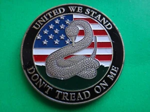 UNITED WE STAND DON'T TREAD ON ME Liberty Bell 1776 Challenge Coin - Picture 1 of 3