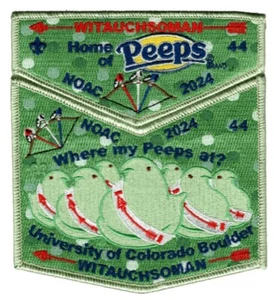 OA WITAUCHSOMAN LODGE 44 BSA MINSI TRAILS PA 2024 NOAC KLAPPE 2-PATCH PERSONAL SET - Bild 1 von 2