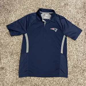 Polo New England Patriots NFL Apparel homme L bleu marine performance évacuant - Photo 1/10