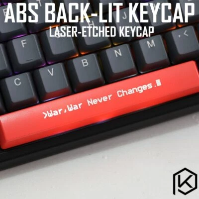 Fallout War Never Changes Spacebar Keycap ABS Etched, Shine-Through Cherry MX - Image 1 of 3