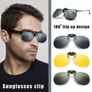 Clip-On Gläser Sonnenbrille Fahren Flip-Up polarisiert Outdoor Angeln Spiegel Z9O0 - Bild 1 von 15