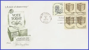 USA3 #1584 U/A ARTMASTER FDC BL4  Early Ballot Box - Picture 1 of 1