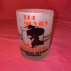 Vintage The Movies The Legends Universal Studios Florida Cup Glass Souvenir - Picture 1 of 8