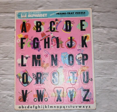 Rompecabezas Whitman Vintage 1974 alfabeto ~ ABC marco bandeja Foto 1 de 4