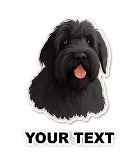 Juego de 2 pegatinas de calcomanías negras terrier ruso perro con texto personalizado gratuito - Imagen 1 de 5