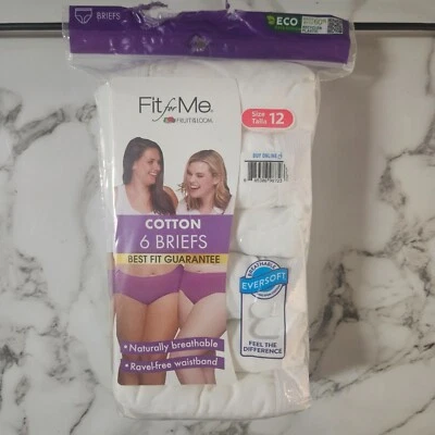 Calzoncillos Fruit of The Loom para mujer de algodón blanco 6 unidades transpirables suaves Foto 1 de 4