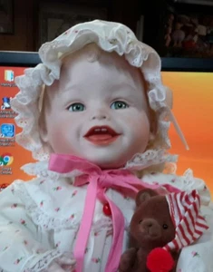 Edwin M. Knowles YOLANDA BELLO PICTURE PERFECT DOLL "SARAH" w/BEAR Adorable! - Picture 1 of 4
