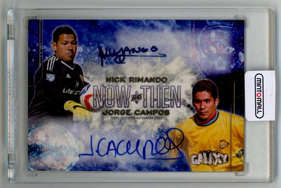 2015 Topps Apex MLS Nick Rimando Jorge Campos Dual Autograph 1/25 Card - Image 1 of 2