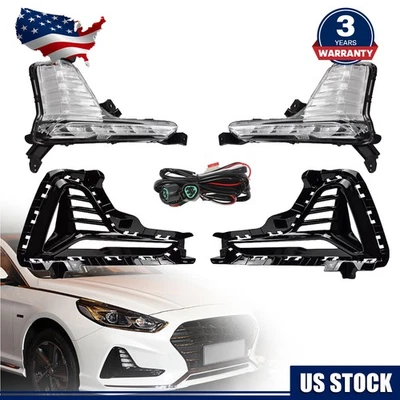 LED Daytime Running Light DRL Fog Lights For 2018-2019 Hyundai Sonata LH&RH - Image 1 of 4