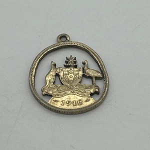 1910 Advance Australian Coin Commemorative Medallion Pendant Cutout KGV Medal - Picture 1 of 9