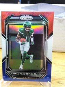 2022 Panini Prizm Ahmad "Sauce" Gardner Rookie #341 RC Red White & Blue Jets - Bild 1 von 2