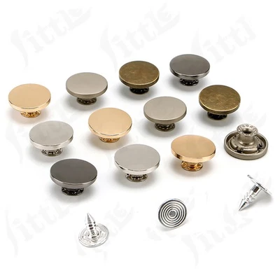 Heavy Duty Press Studs Snap Fasteners 15-20mm Buttons Leather Jacket Coats Pants - Image 1 of 4