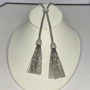 Judith Ripka Sterlingsilber Quaste Halskette, 24", 61 Gramm, signiert, Bolokrawatte - Bild 1 von 10