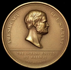 "1869" President Ulysses S. Grant Union Pacific Railroad US Mint Restrike Medal - Picture 1 of 2