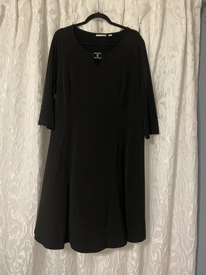 Susan Graver one X black dress three-quarter sleeves - Image 1 of 4