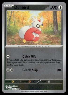Delibird 105/132 MEG ME01: Mega Evolution Reverse Holo NM - Image 1 of 2
