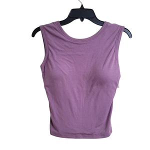OGL Move Eco-SkinKiss Purple Open Back Brami Tank Built-in Bra Scoop Neck S - Picture 1 of 13