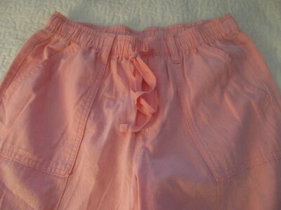 Pantalones Cortos de Algodón Karen Scott Bolsillos de Carga Rosa Melocotón Talla Pequeña Pull On Foto 1 de 4