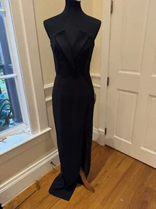 NWT Jay Godfrey Sylvia Black Strapless Tuxedo Gown Dress Size 10 - Picture 1 of 7