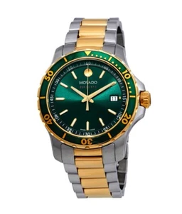 *NUEVO* Reloj para hombre Movado 800 esfera verde dos tonos 2600147 - Imagen 1 de 3