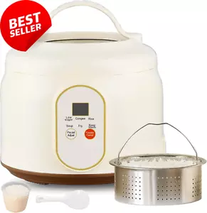 Mini Rice Cooker 5 Cups, Low Sugar, Non-Stick Ceramic Pot, 6 Modes, Home/Office - Picture 1 of 12