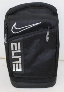 Nike Elite Black Insulated Two Compartment Silver Cooler School Work Lunch Bag - Picture 1 of 12